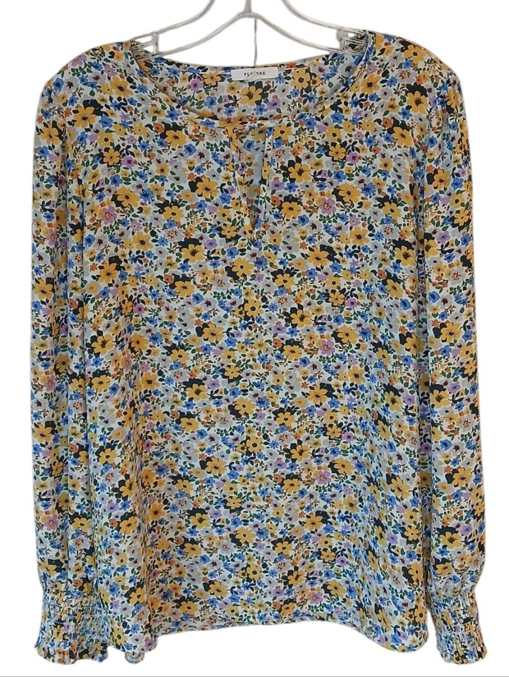 Pleione Multicolor Floral Print Blouse Size Large